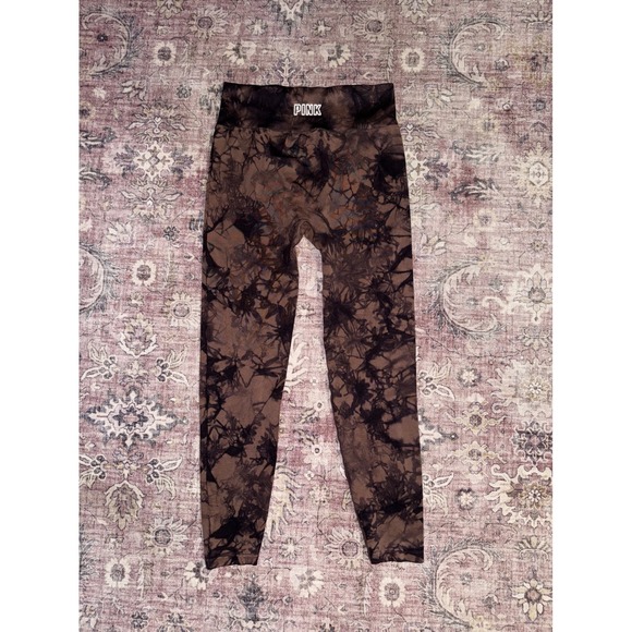 PINK Victoria's Secret Pants - Victoria's Secret PINK Active Seamless Tie Dye‎ Leggings Brown Black Size Medium